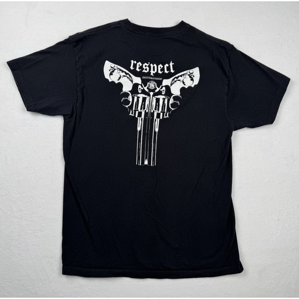 Smith & Wesson Graphic T Shirt Black XXL Respect Revolver Print